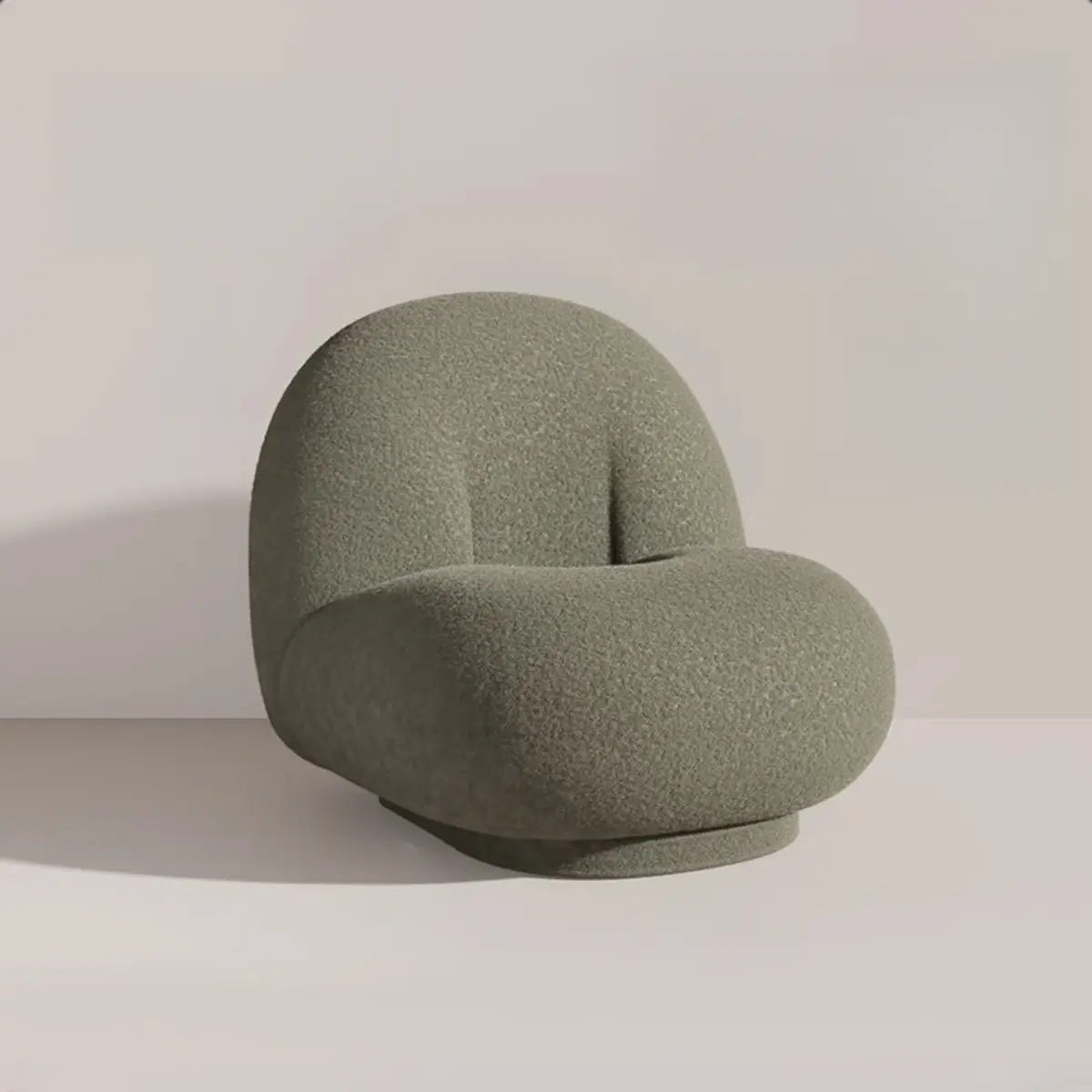 Ergonomic White Sherpa Swivel Fixed Back Side Chair Image - 9