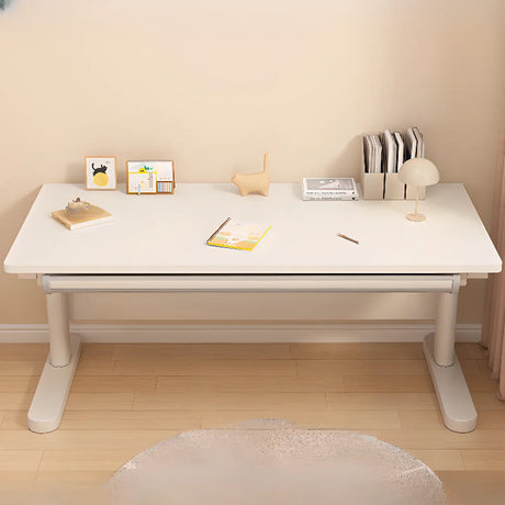 Ergonomic White Wood Top Metal Base Kids Writing Desk Image - 1