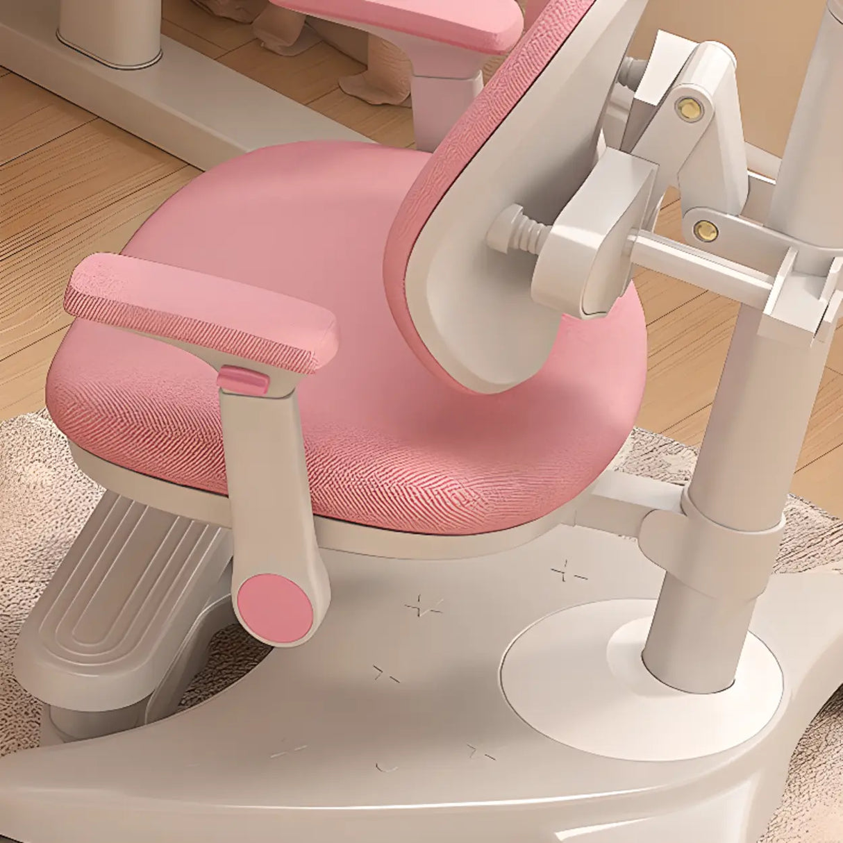 Ergonomic White Wood Top Metal Base Kids Writing Desk Image - 10