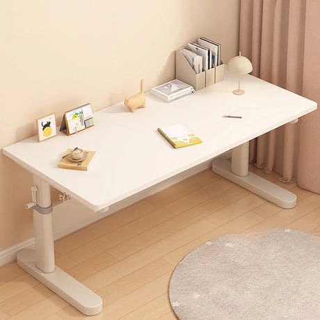 Ergonomic White Wood Top Metal Base Kids Writing Desk Image - 2