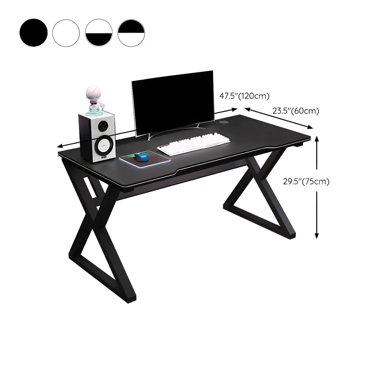 Ergonomic Wood Free Form Sled Double Computer Desk