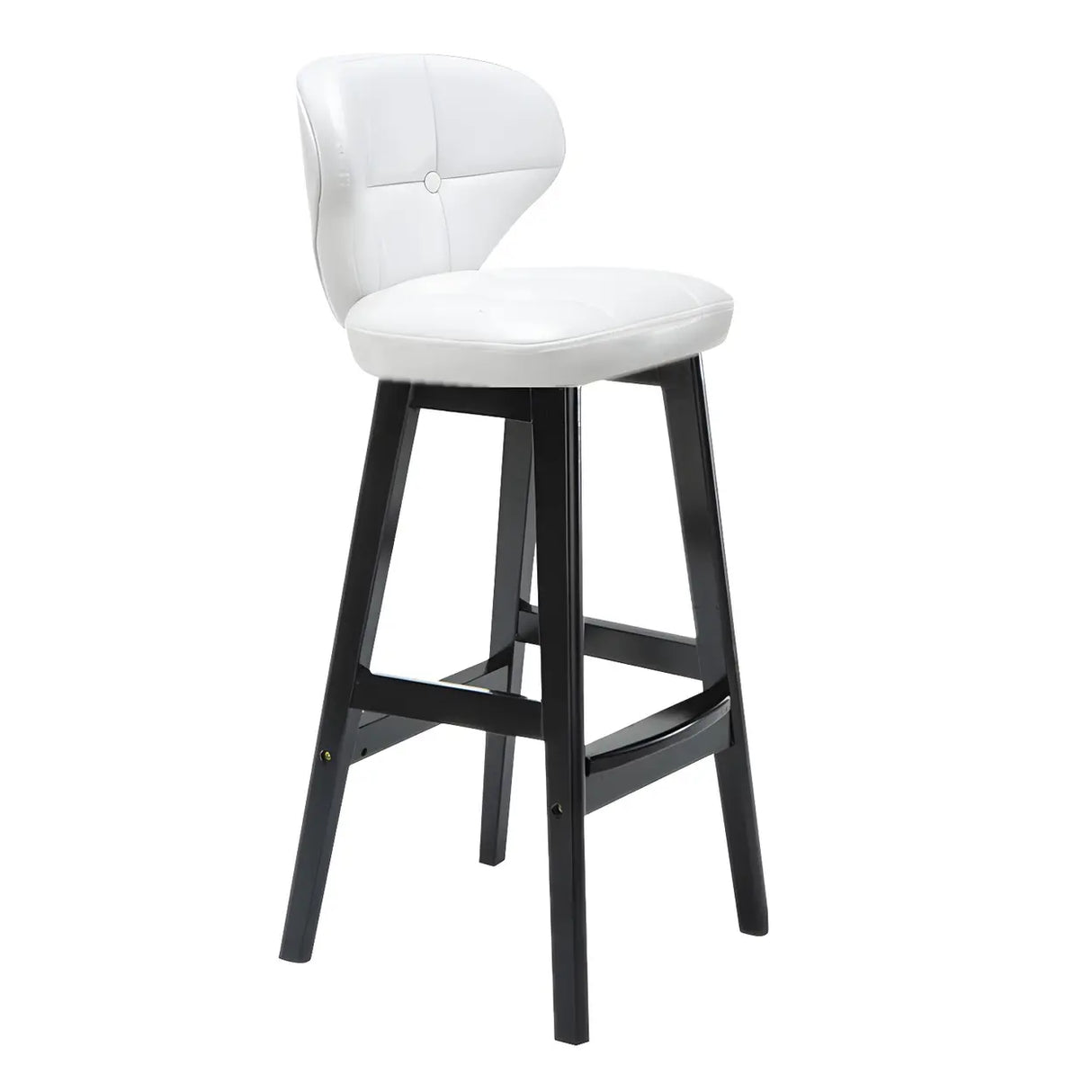 Espresso Wood Leather Upholstered Backrest Bar Stool Image - 14