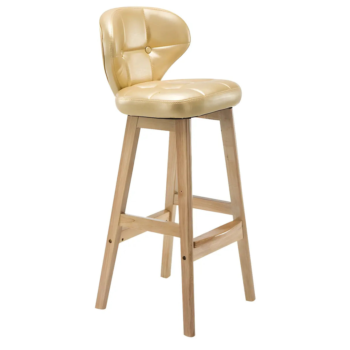 Espresso Wood Leather Upholstered Backrest Bar Stool Image - 32