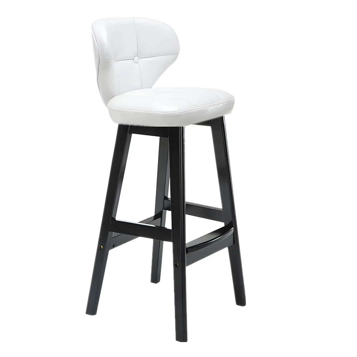 Espresso Wood Leather Upholstered Backrest Bar Stool Image - 8