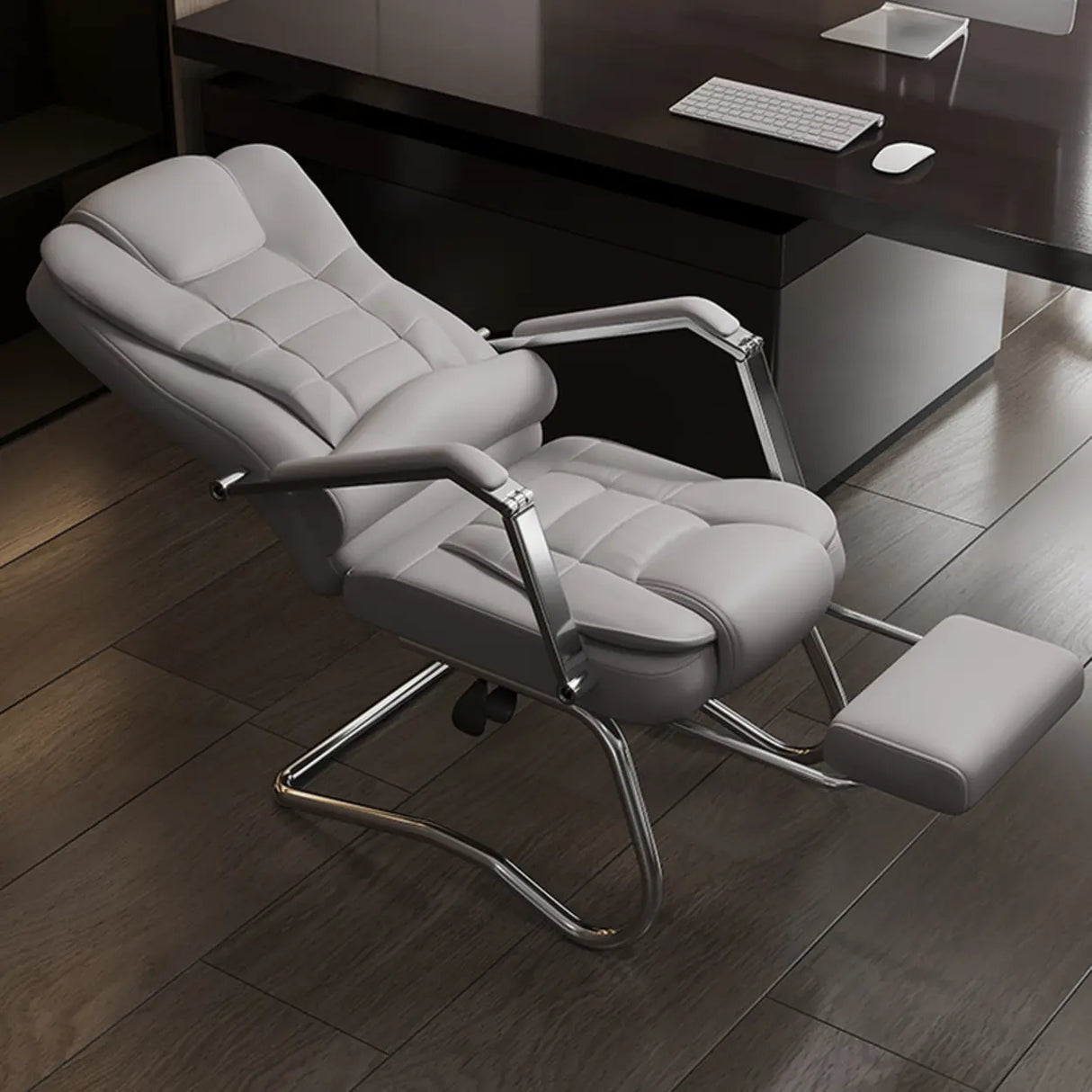 Executive Leather High-Back Lumbar Headrest Office Chair Image - 3