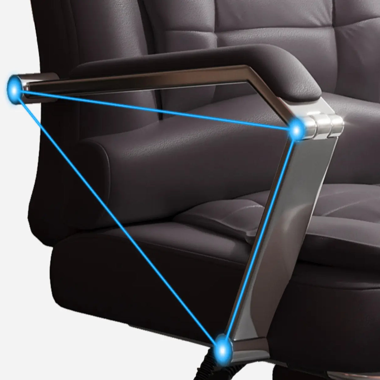 Executive Leather High-Back Lumbar Headrest Office Chair Image - 9