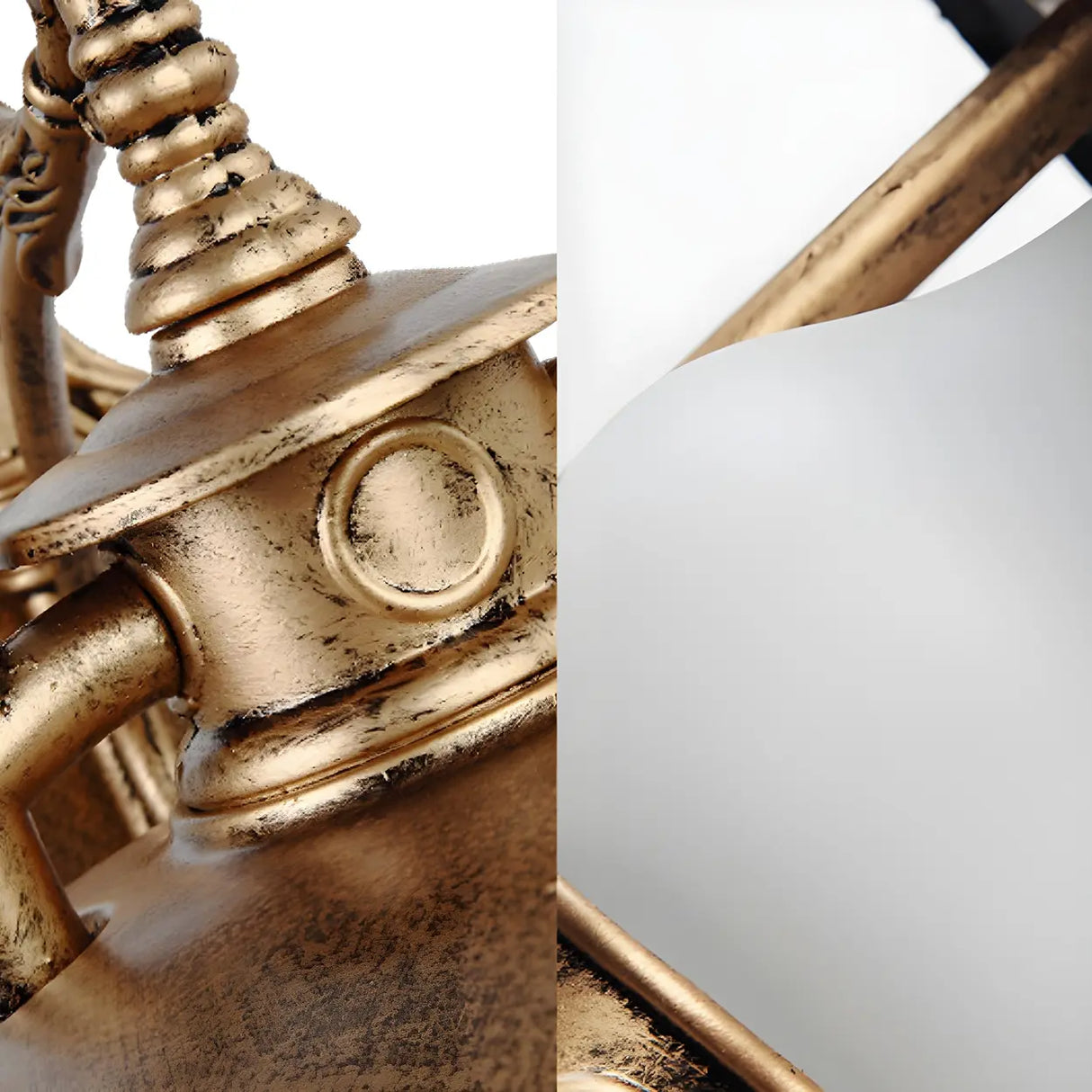 Exquisite Brass Lantern Glass Exterior LED Wall Sconce Image - 6