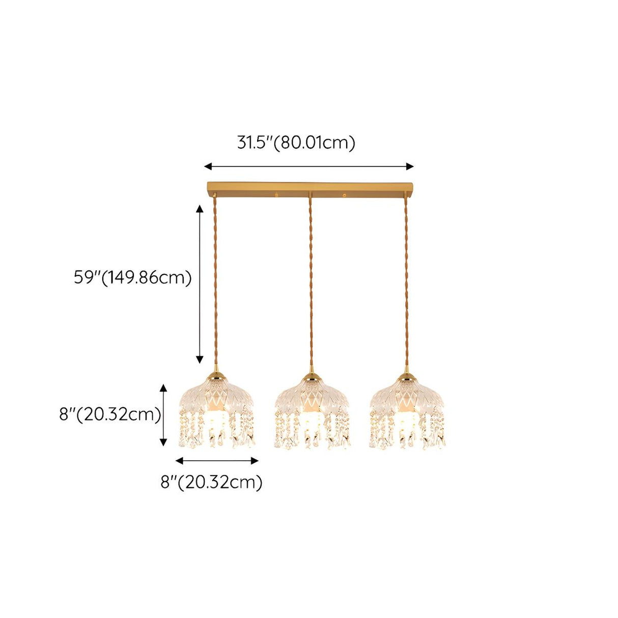 Exquisite Clear Crystal Kitchen Island Pendant Light Image - 16
