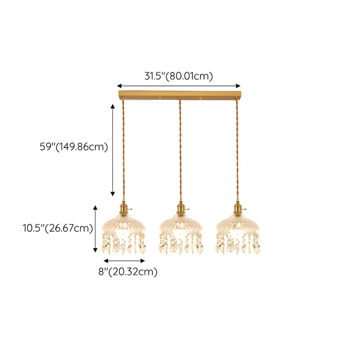 Exquisite Clear Crystal Kitchen Island Pendant Light Image - 17