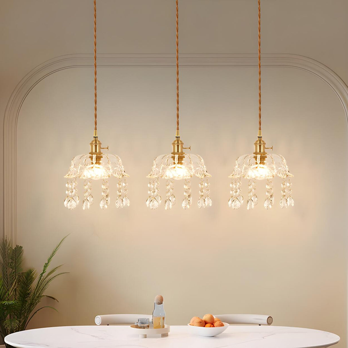Exquisite Clear Crystal Kitchen Island Pendant Light Image - 4