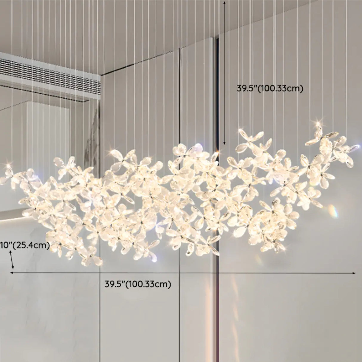 Exquisite Crystal Floral Island Chandelier Light