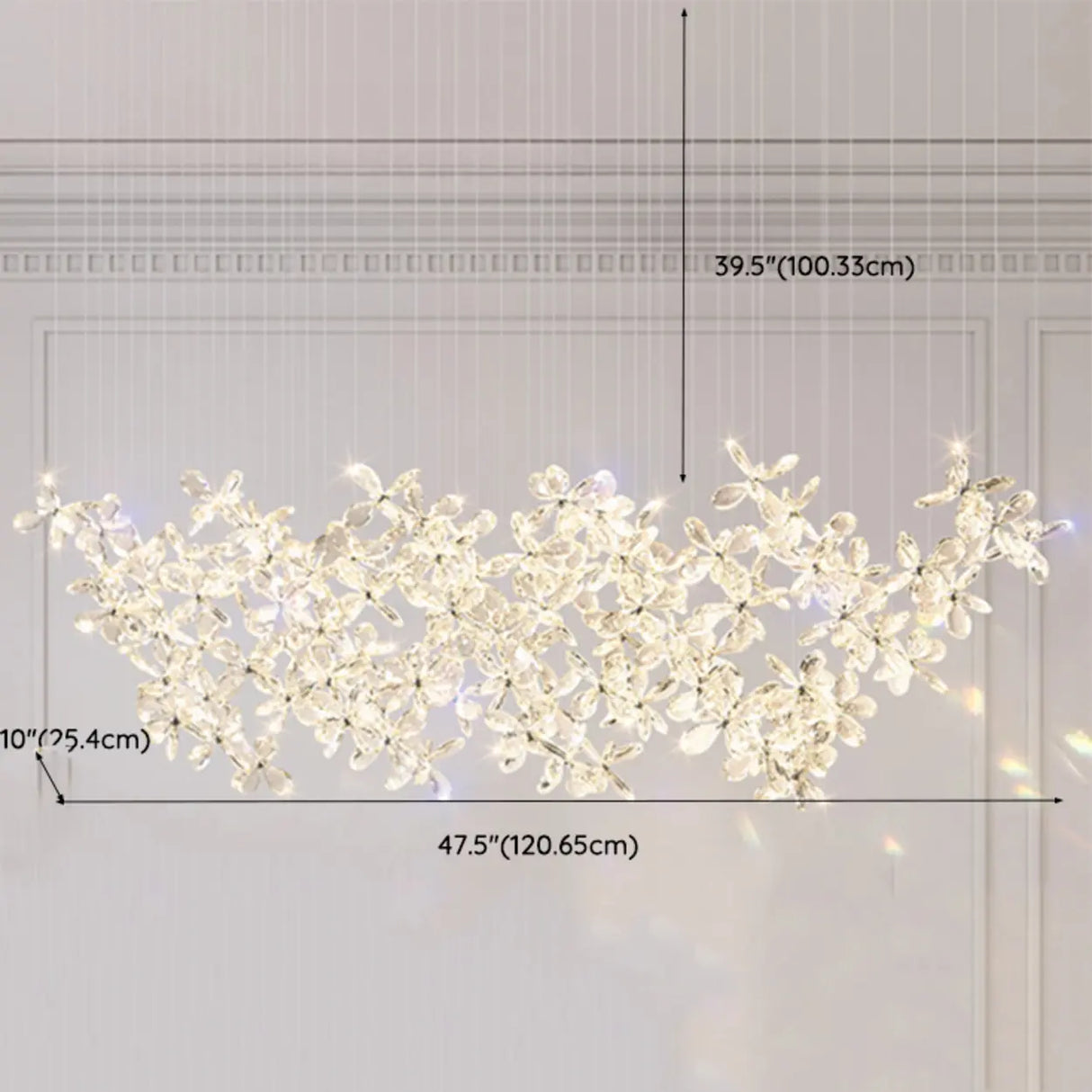 Exquisite Crystal Floral Island Chandelier Light Image - 11