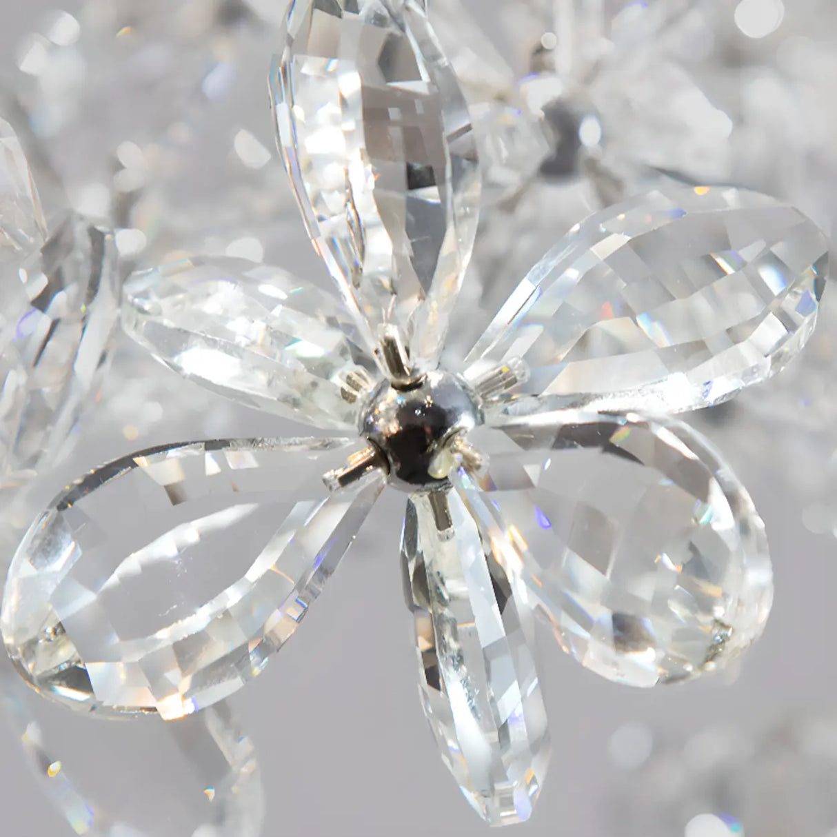 Exquisite Crystal Floral Island Chandelier Light Image - 8