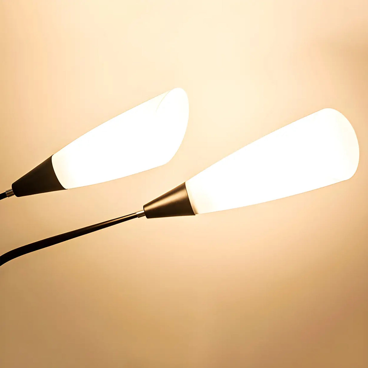 Exquisite Dome and Curved Metal Floor Lamp with Shelf Image - 15