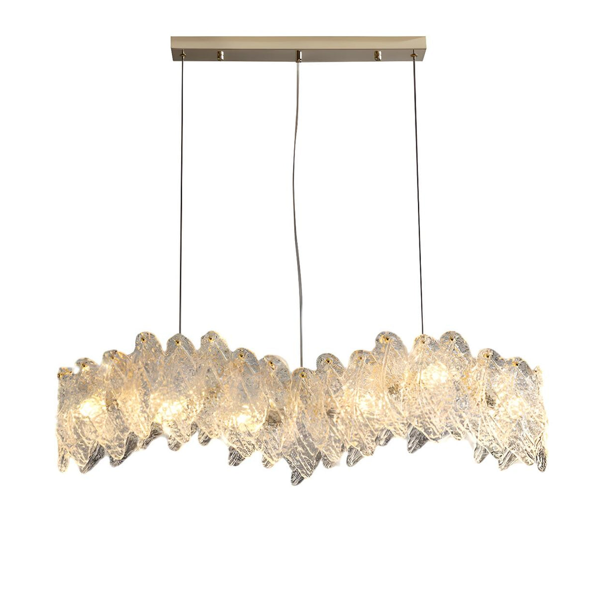 Exquisite Textured Glass Wing Island Pendant Light Image - 5
