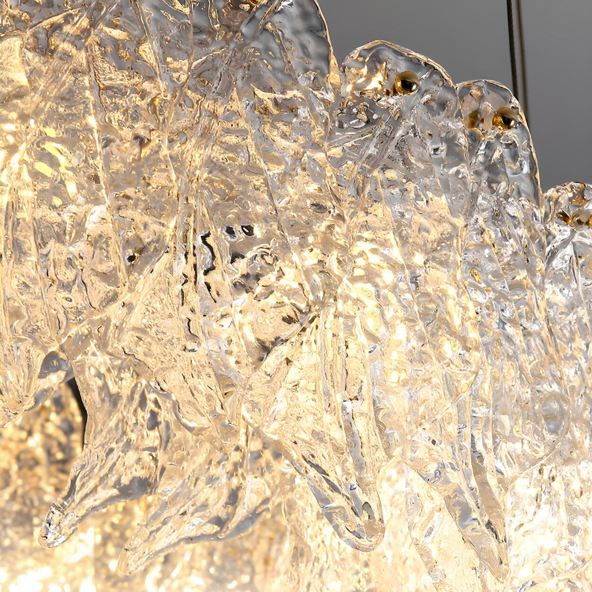 Exquisite Textured Glass Wing Island Pendant Light Image - 6