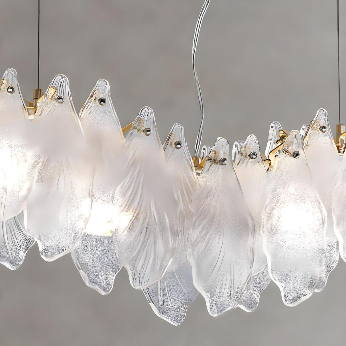 Exquisite Textured Glass Wing Island Pendant Light Image - 8