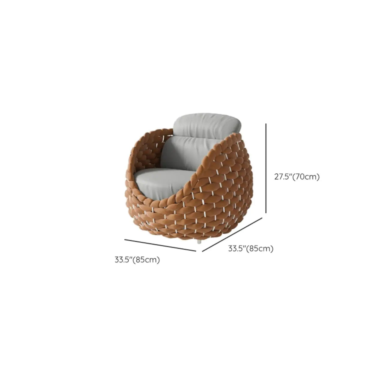 Exquisite Waterproof Woven Oval Rattan Gray Patio Set Image - 17