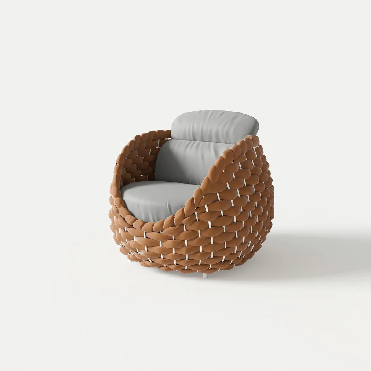 Exquisite Waterproof Woven Oval Rattan Gray Patio Set Image - 2