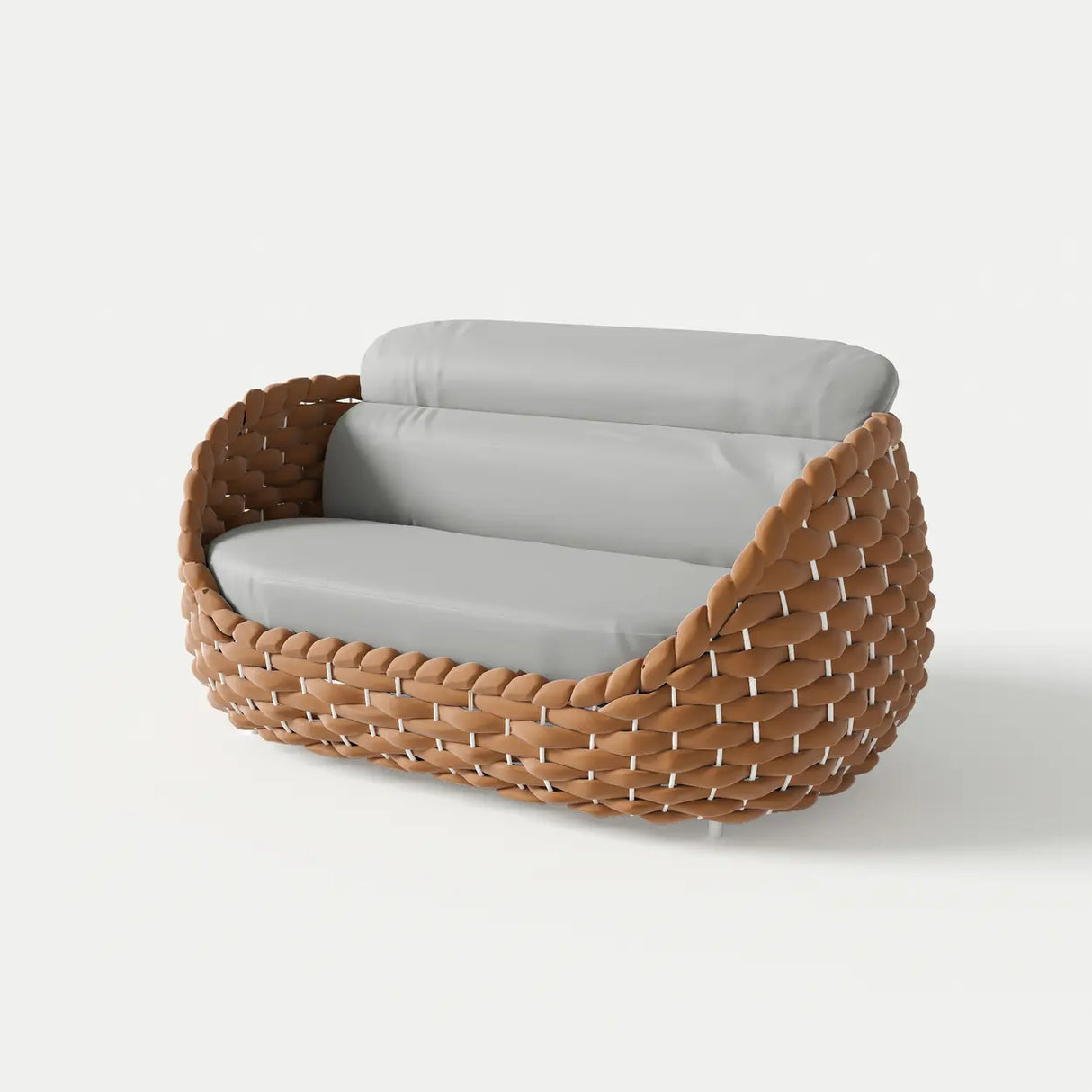 Exquisite Waterproof Woven Oval Rattan Gray Patio Set Image - 3