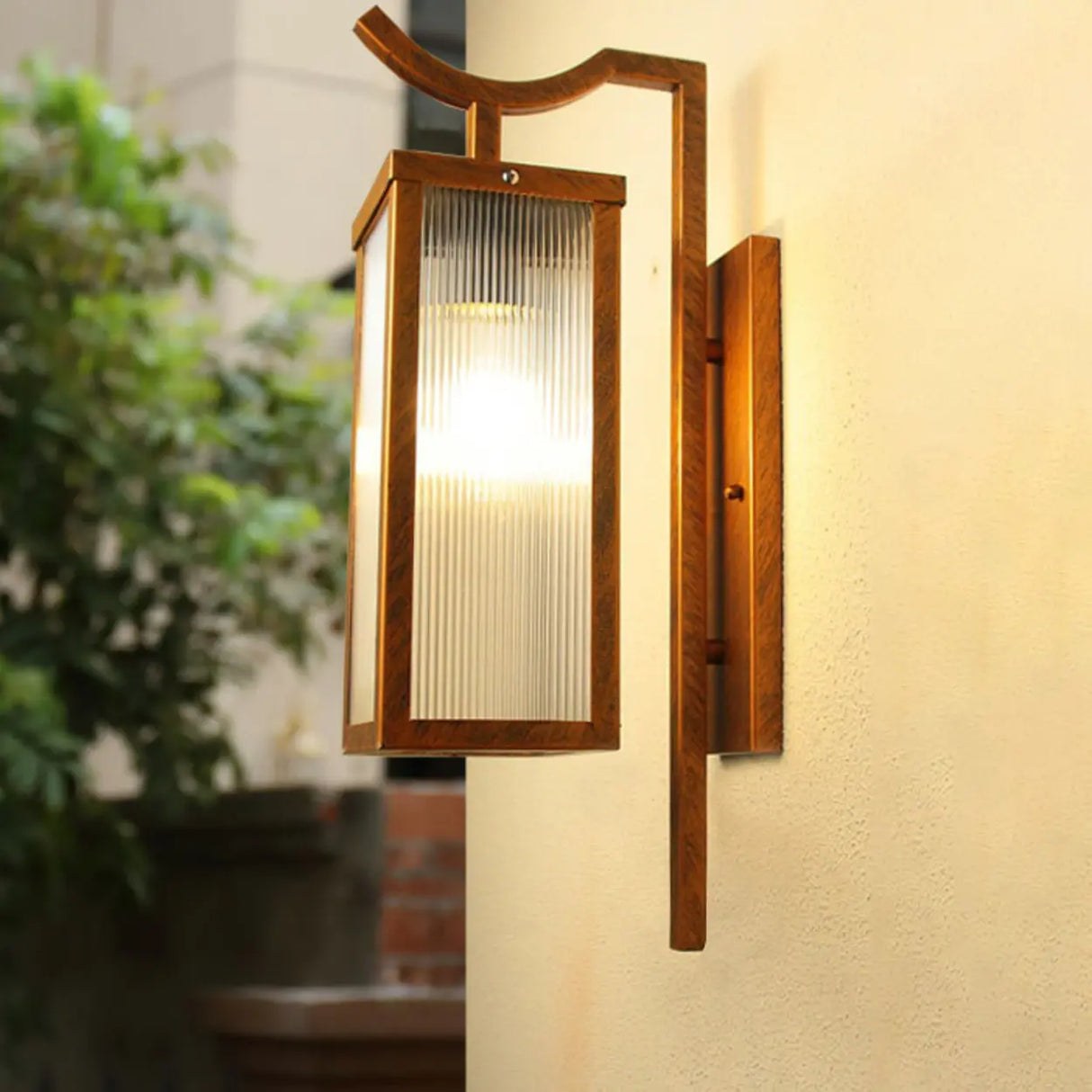 Exterior Bronze Geometric Steel LED Wall Sconces Image - 11