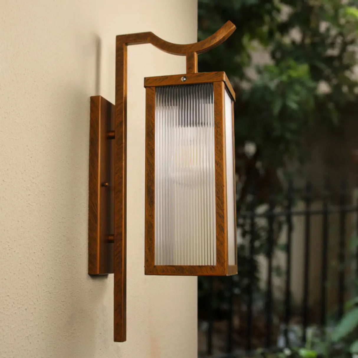 Exterior Bronze Geometric Steel LED Wall Sconces Image - 13
