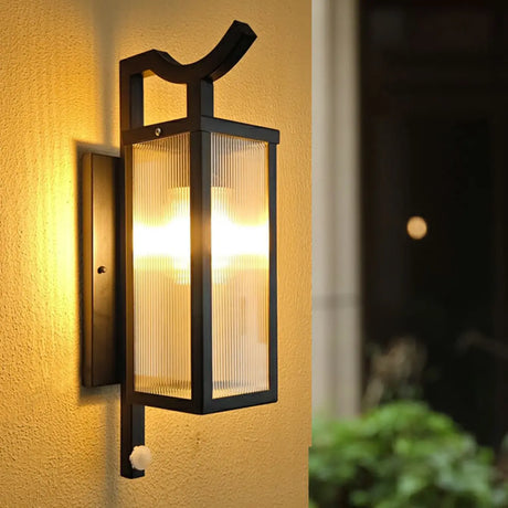 Exterior Bronze Geometric Steel LED Wall Sconces Image - 2