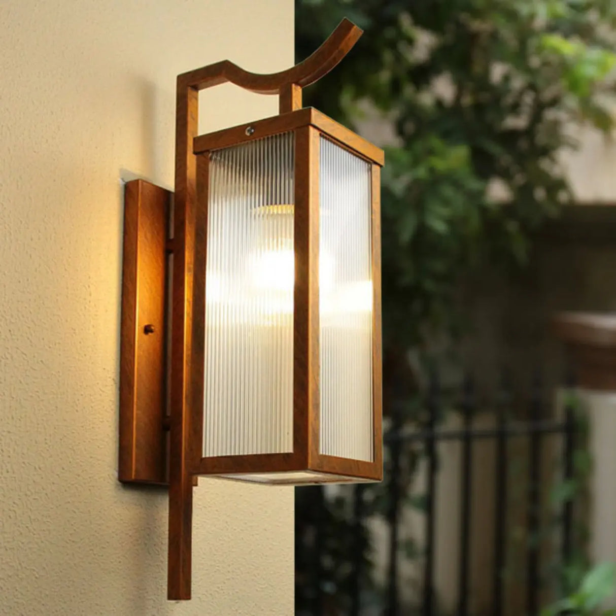 Exterior Bronze Geometric Steel LED Wall Sconces Image - 9
