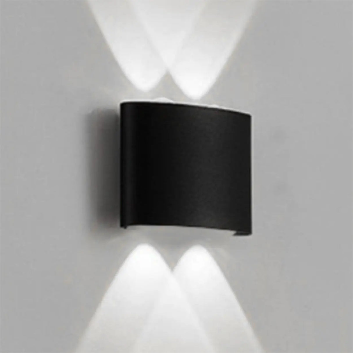 Exterior Metal Cylinder Black LED Up Down Wall Sconce Image - 3