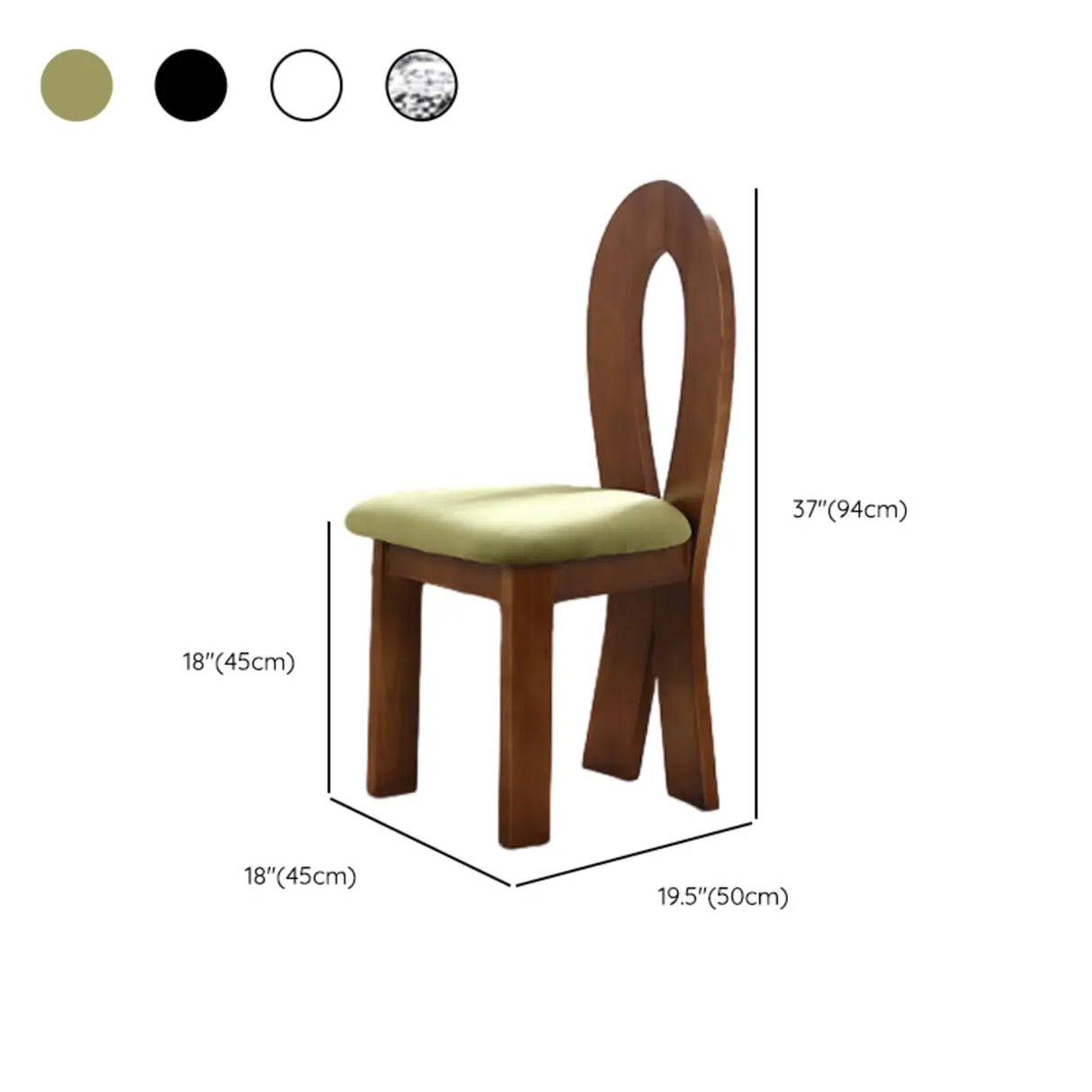 Fabric Seating Ribbon-Back Wood Dining Chair Black Image - 12