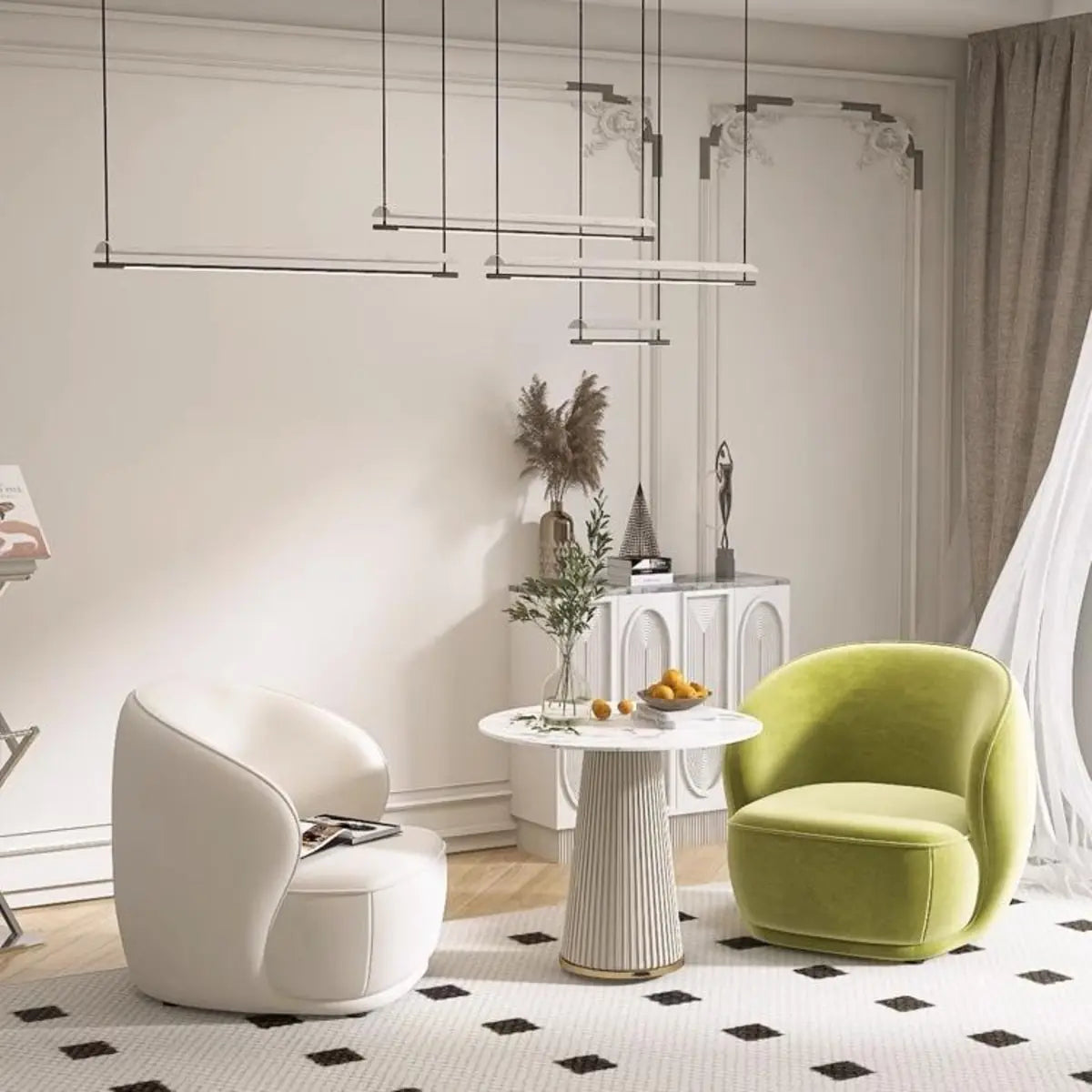 Fade Resistant Flannel Sloped Arms Pine Frame Arm Chair Image - 1