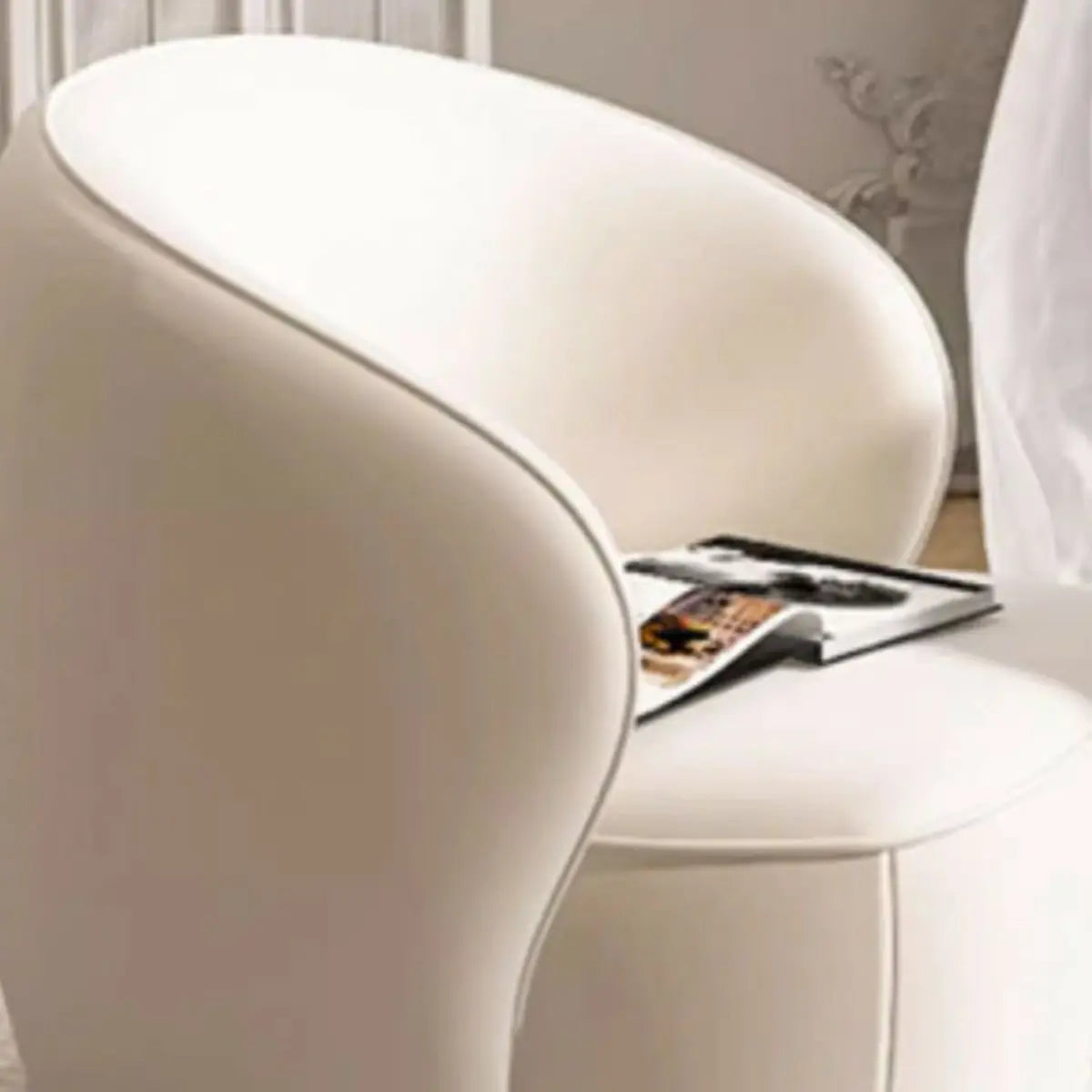 Fade Resistant Flannel Sloped Arms Pine Frame Arm Chair Image - 12