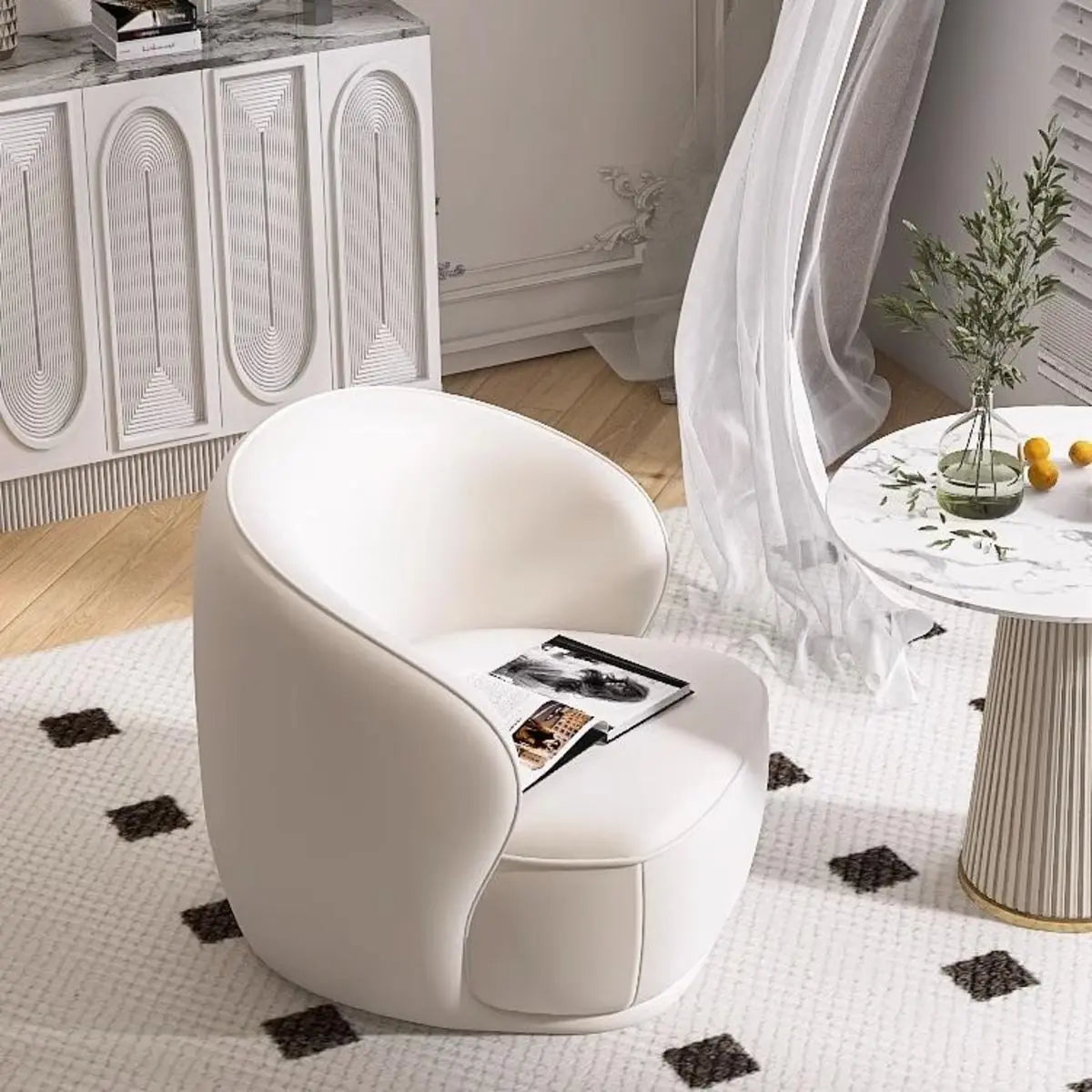 Fade Resistant Flannel Sloped Arms Pine Frame Arm Chair Image - 13