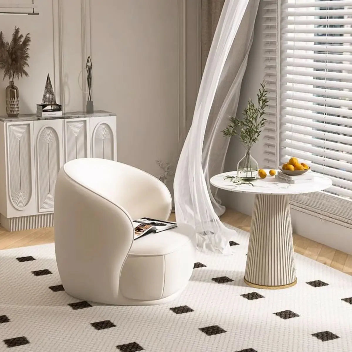 Fade Resistant Flannel Sloped Arms Pine Frame Arm Chair Image - 6