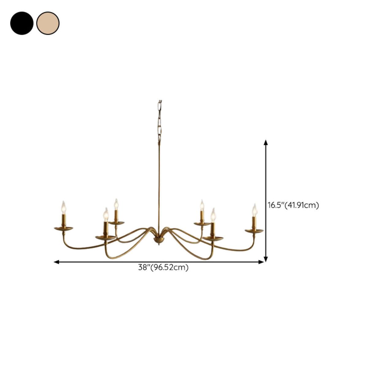 Farmhouse Metal Chain Angular Candelabra Chandelier