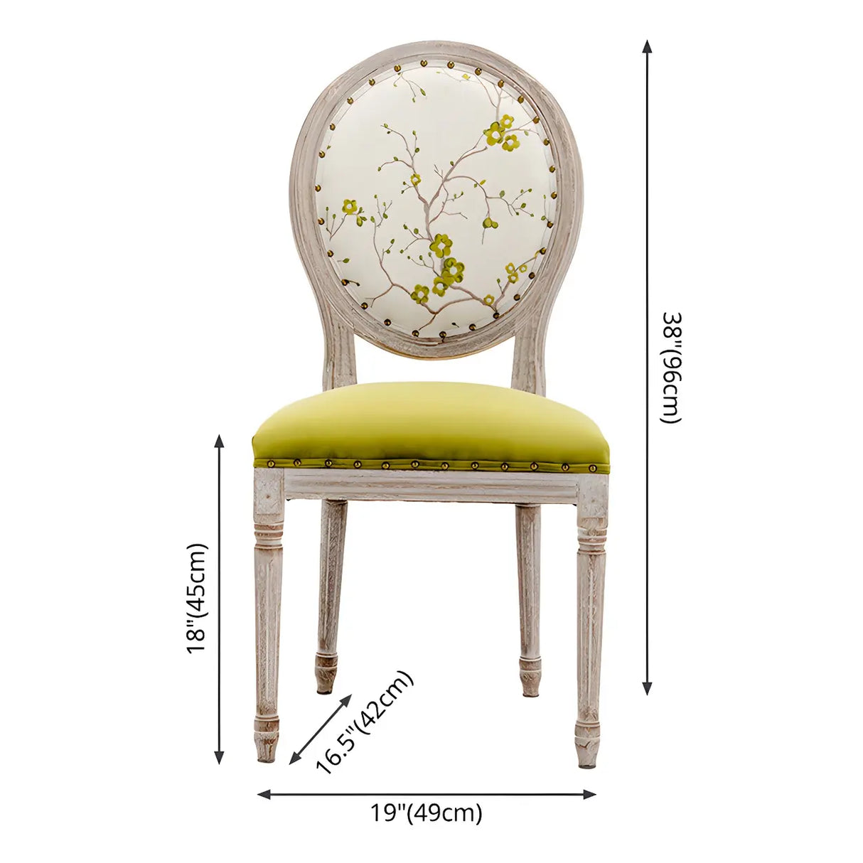 Farmhouse Upholstered King Louis Back Dining Side Chair