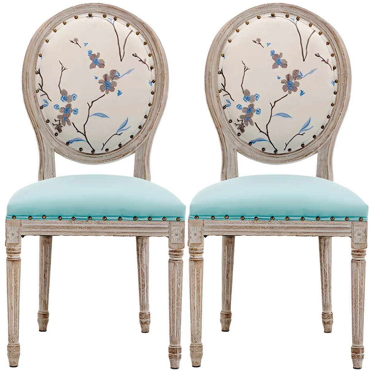 Farmhouse Upholstered King Louis Back Dining Side Chair Image - 17