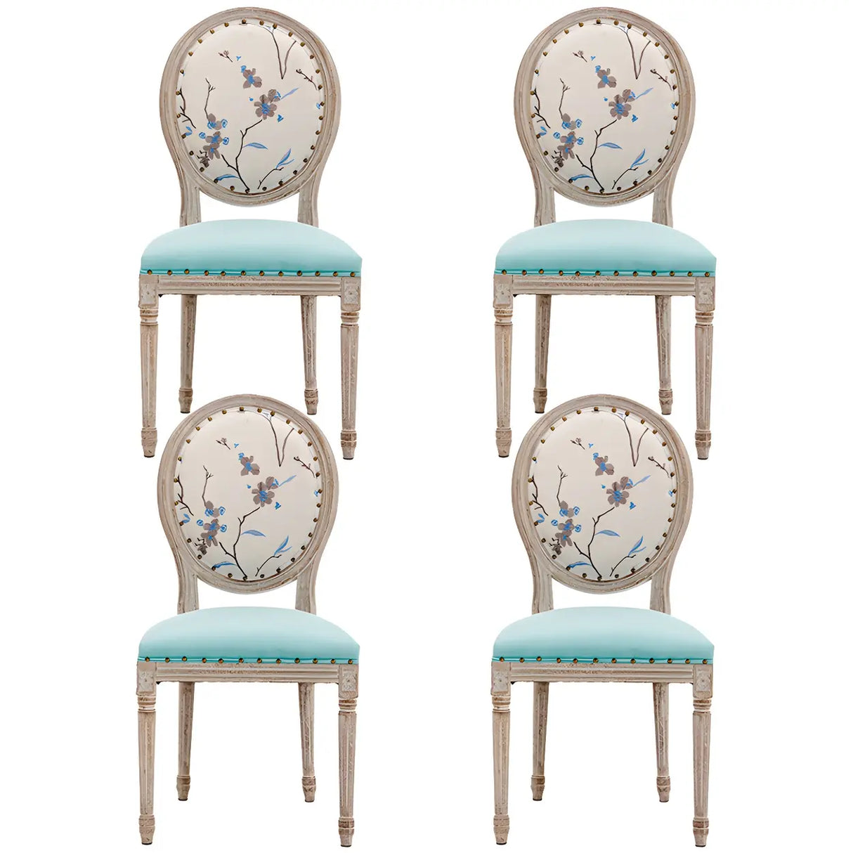 Farmhouse Upholstered King Louis Back Dining Side Chair Image - 18