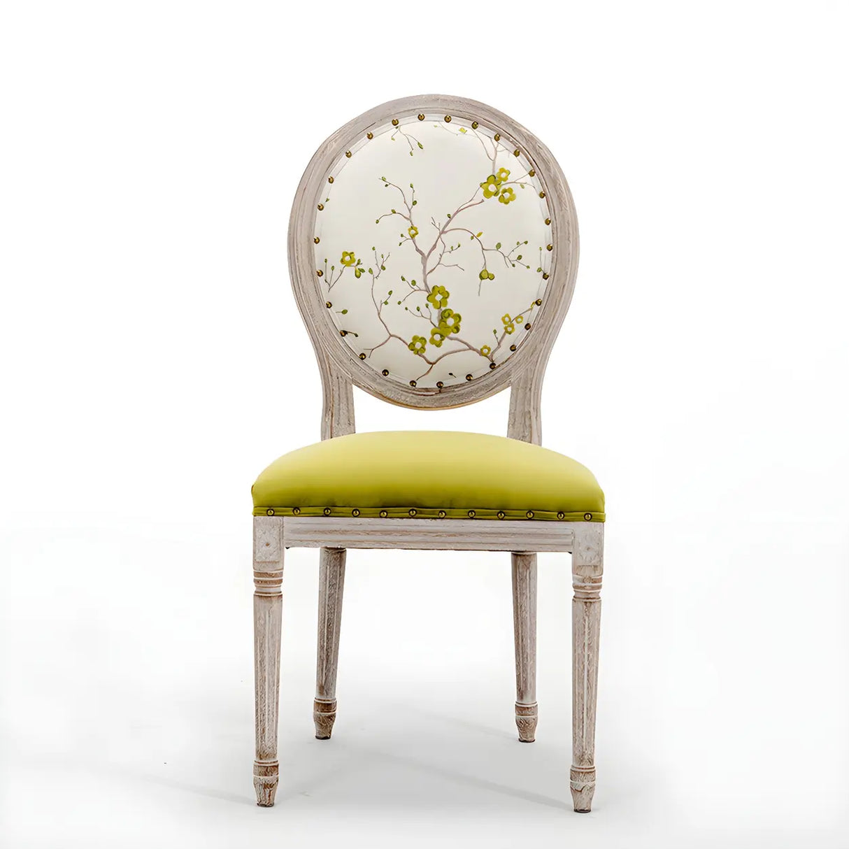 Farmhouse Upholstered King Louis Back Dining Side Chair Image - 2