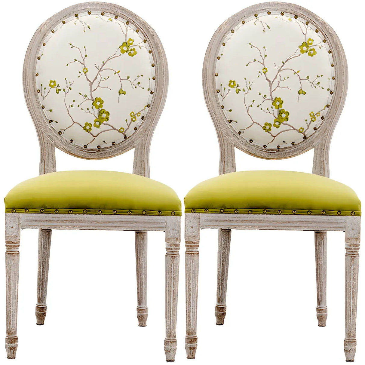 Farmhouse Upholstered King Louis Back Dining Side Chair Image - 4