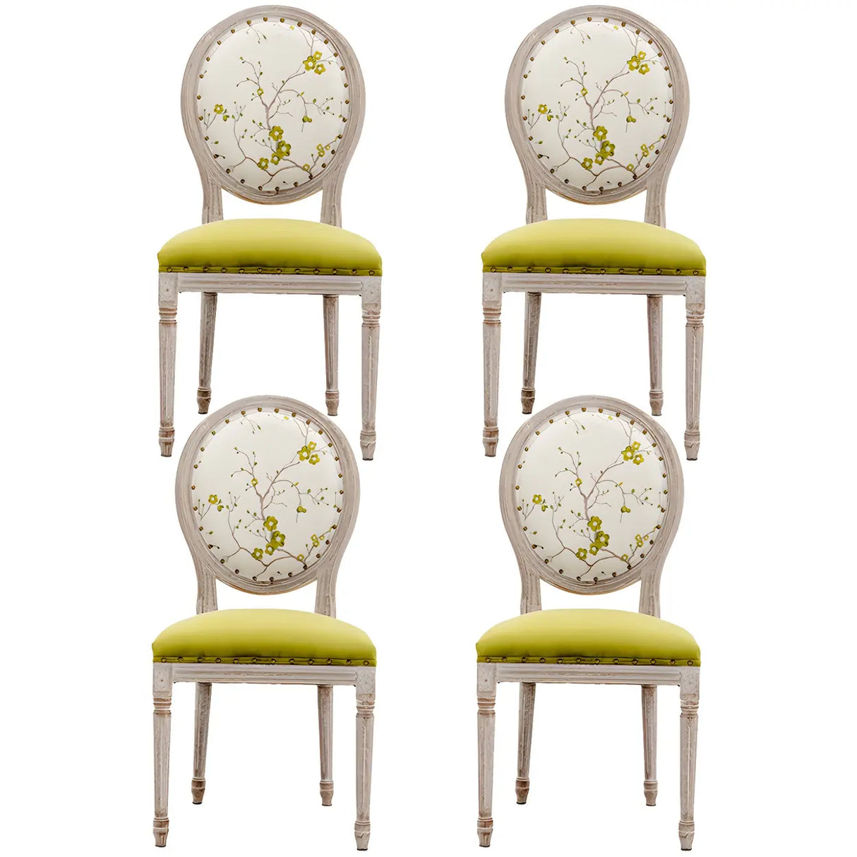 Farmhouse Upholstered King Louis Back Dining Side Chair Image - 5