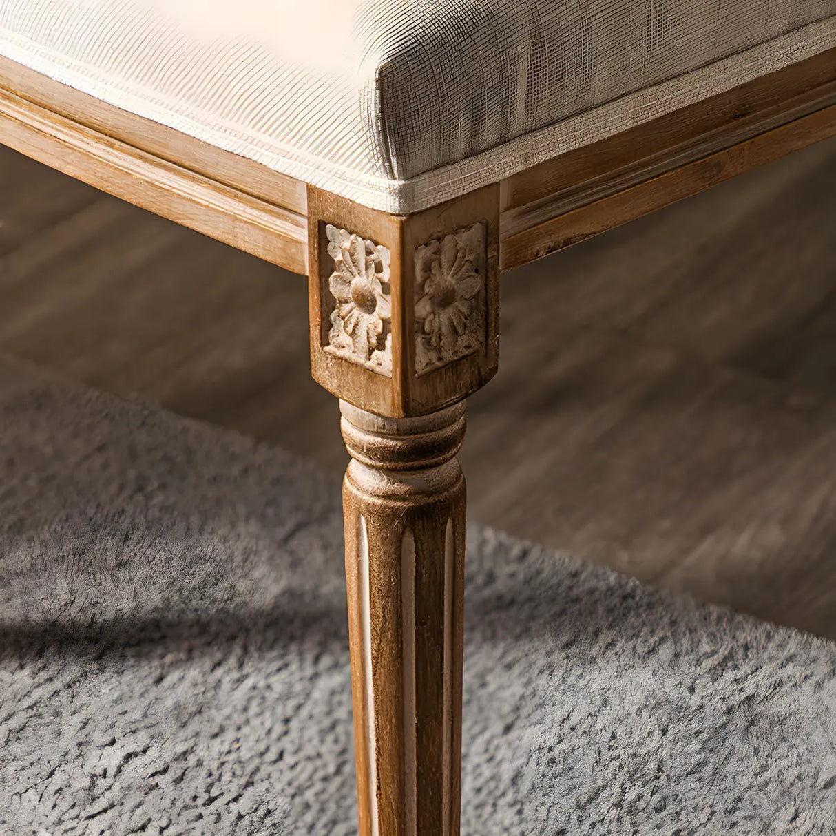 Farmhouse Upholstered King Louis Back Dining Side Chair Image - 7