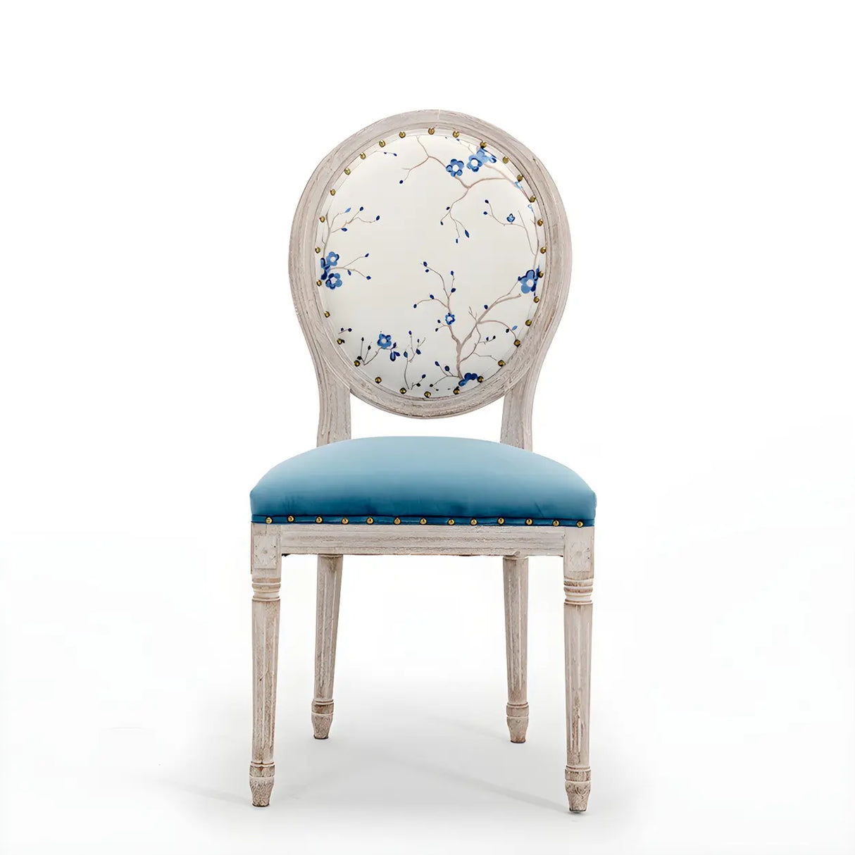 Farmhouse Upholstered King Louis Back Dining Side Chair Image - 8