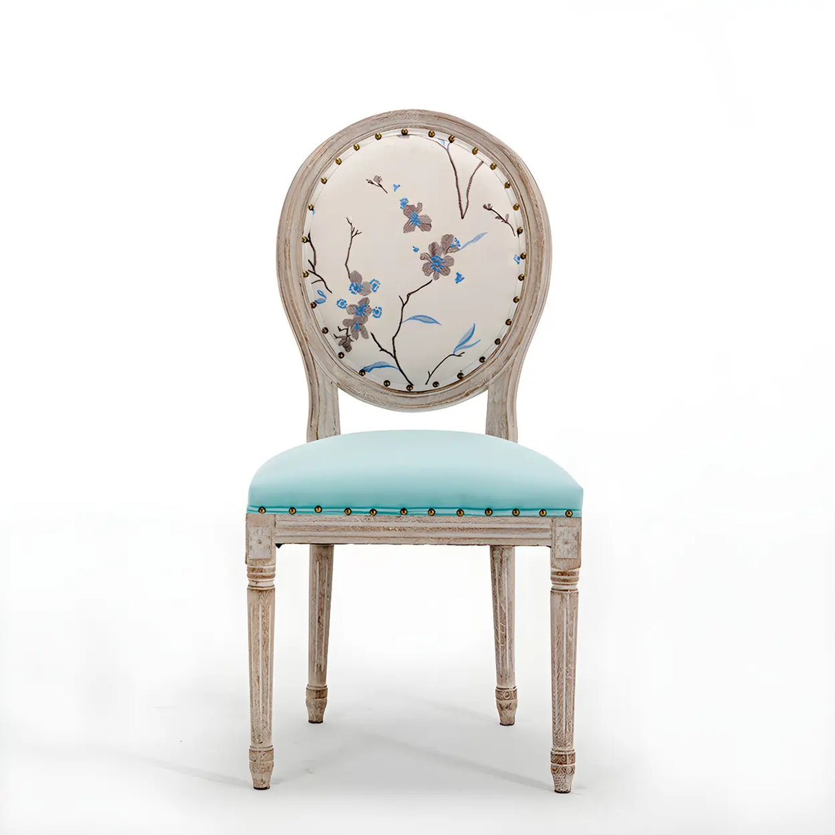 Farmhouse Upholstered King Louis Back Dining Side Chair Image - 9