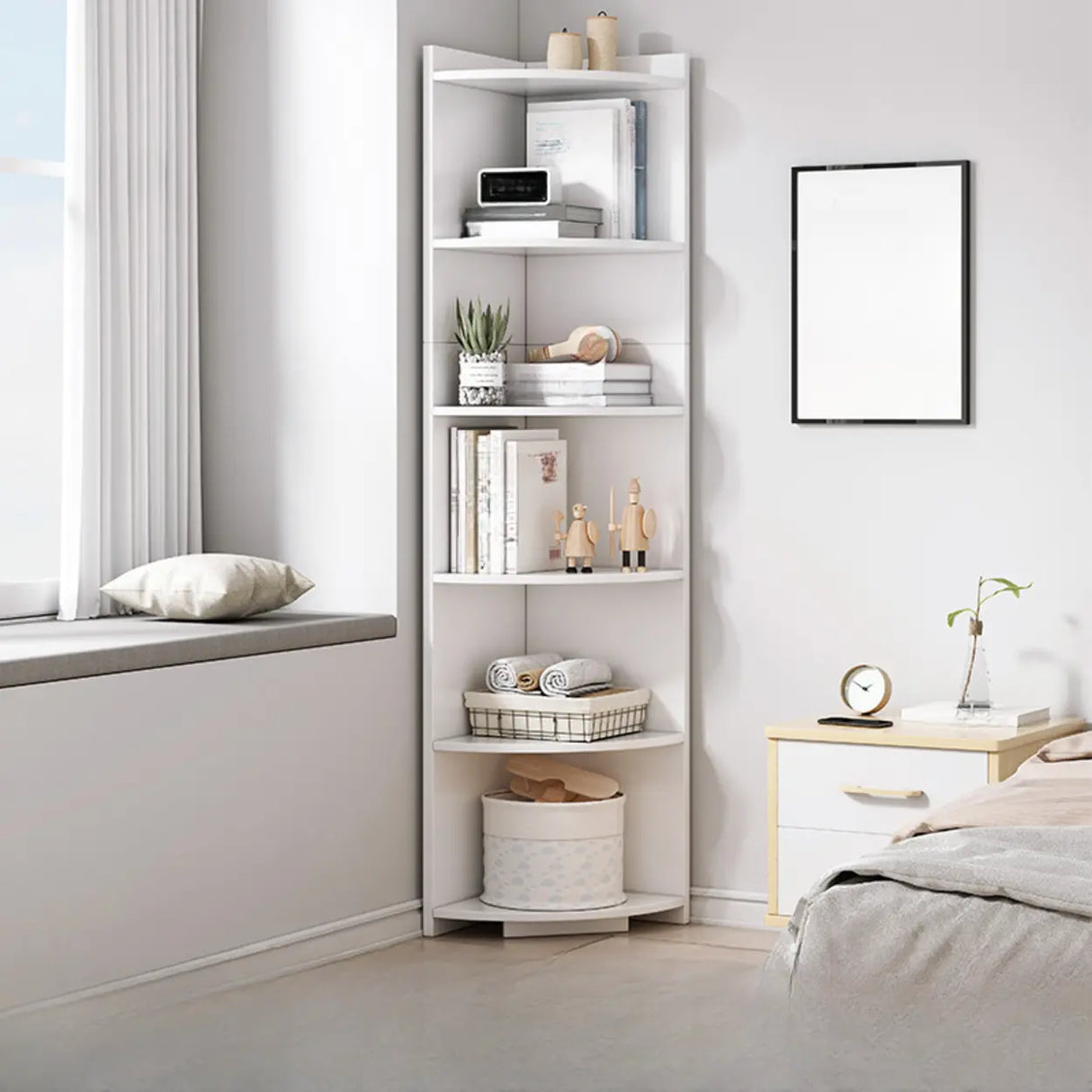 Fashion Closed Back Corner Wooden Display Bookcases Image - 10