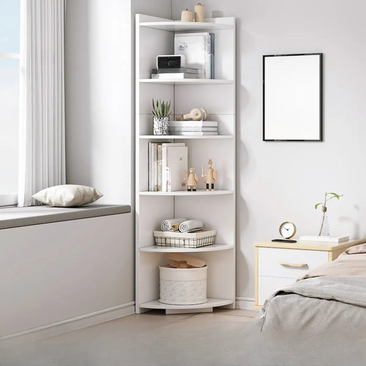 Fashion Closed Back Corner Wooden Display Bookcases Image - 13