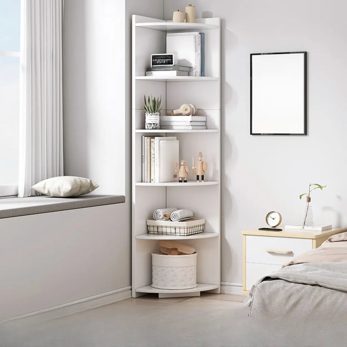 Fashion Closed Back Corner Wooden Display Bookcases Image - 19