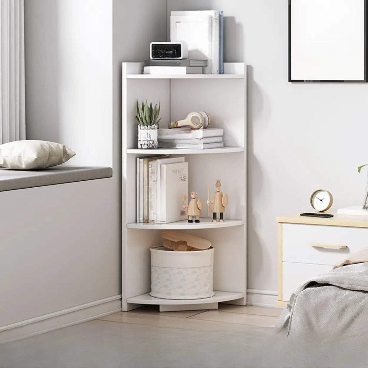 Fashion Closed Back Corner Wooden Display Bookcases Image - 21