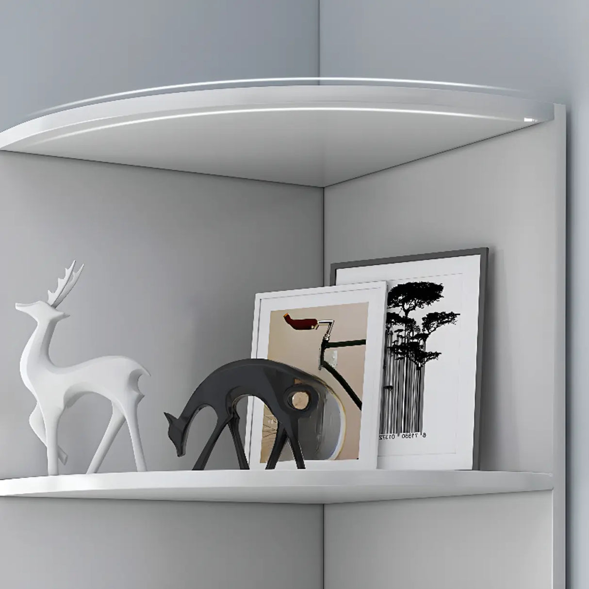 Fashion Closed Back Corner Wooden Display Bookcases Image - 23