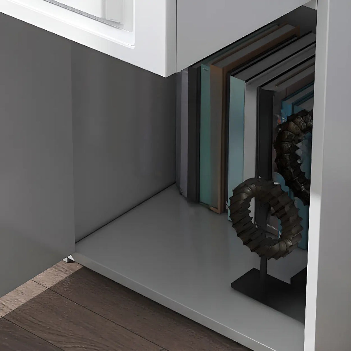 Fashion Closed Back Corner Wooden Display Bookcases Image - 25